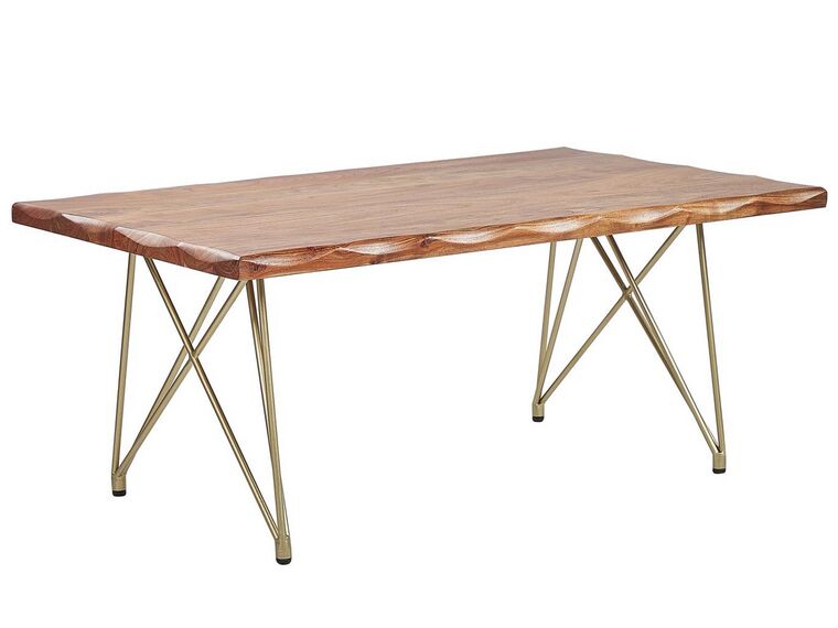 Table basse en bois clair avec pieds dorés RALEY_816824