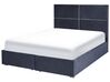 Zamatová posteľ s úložným priestorom 140 x 200 cm čierna VERNOYES_861433