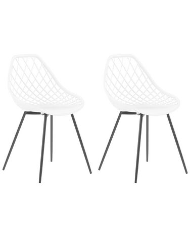 Set of 2 Dining Chairs White CANTON