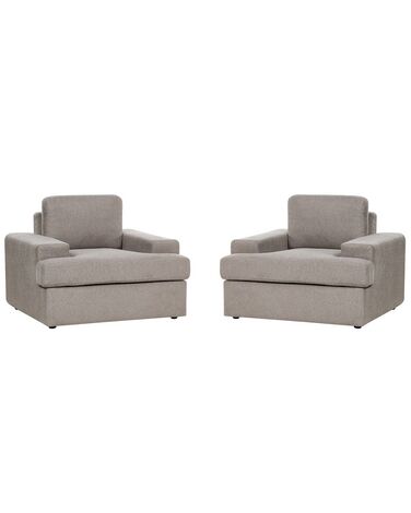 Set of 2 Fabric Armchairs Taupe ALLA