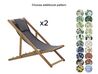 Set of 2 Folding Deck Chairs and 2 Replacement Fabrics (Various Options) Light Wood AVELLINO_860251
