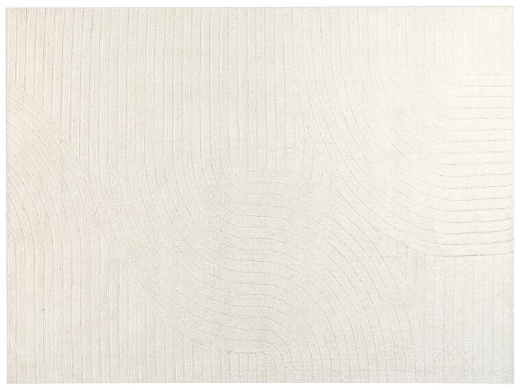 Teppich Wolle beige 300 x 400 cm abstraktes Muster Kurzflor DAGARI_885780