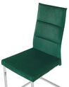  Sada sametových jídelních židlí zelená ROCKFORD_781065