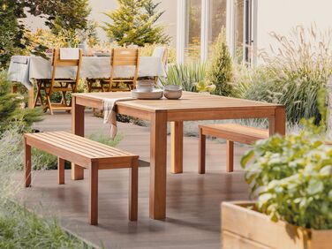 Eucalyptus Garden Dining Table 190 x 105 cm Light Wood MONSANO