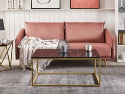 Sohvapöytä marmorikuvio musta/kulta DELANO Sohvapöytä marmorikuvio musta/kulta DELANO