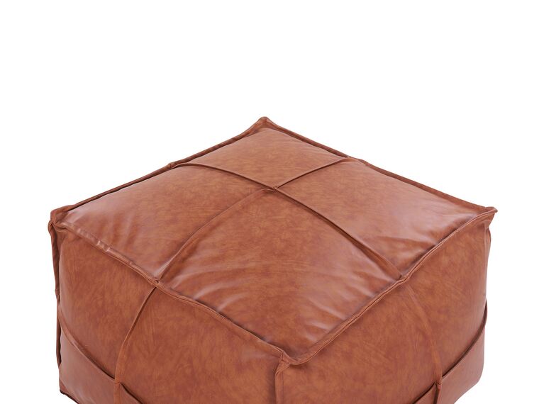 Pouf Kunstleder braun quadratisch 60 x 45 cm BORI Beliani.de