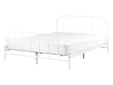Łóżko metalowe 140 x 200 cm białe MAURESSAC