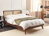 Ratanová posteľ 140 x 200 cm tmavé drevo MONPAZIER_908314