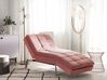 Chaise-longue ajustável em veludo rosa LOIRET_760197