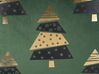 Sada 2 sametových polštářů se vzorem vánočního stromku zelený 45 x 45 cm GOLDSPRUCE_879401
