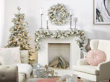 Pre-Lit Snowy Christmas Wreath ⌀ 70 cm White SUNDO