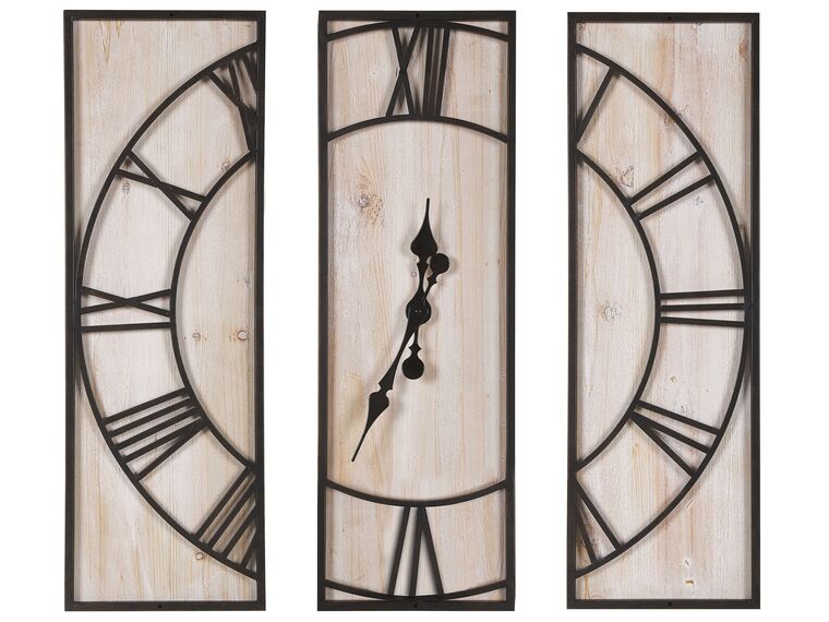Horloge murale 75 x 75 cm en bois et noire COATLAN_796938