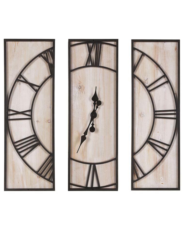 Reloj de pared de madera de abeto clara/negro 75 x 75 cm COATLAN_796938
