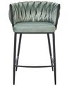 Set of 2 Velvet Bar Chairs Light Green MILAN_914394