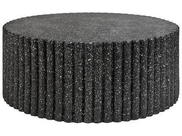 Okrągły stolik kawowy czarny z efektem lastryko POZZA