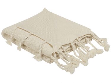 Cotton Blanket 125 x 150 cm Beige NAZILLI