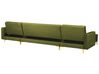 Canapé modulable 5 places en forme de U velours vert avec ottoman ABERDEEN_882438
