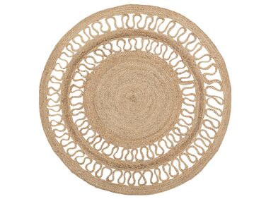 Okrúhly jutový koberec ø 120 cm béžový DIKILI