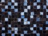 Teppich Kuhfell braun / blau 140 x 200 cm Patchwork Kurzflor IKISU_764705