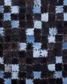 Teppich Kuhfell braun / blau 140 x 200 cm Patchwork Kurzflor IKISU_764705