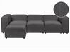 3 Seater Modular Boucle Sofa with Ottoman Dark Grey FALSTERBO_915138