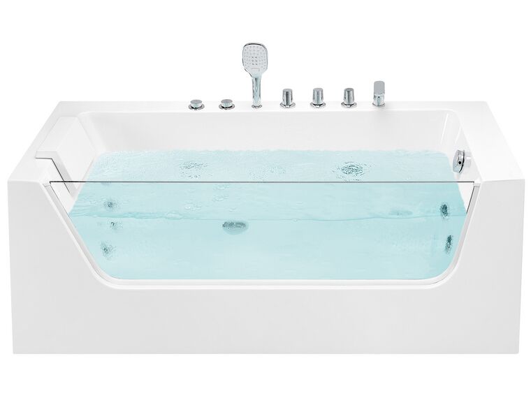 Left Hand Whirlpool Corner Bath 1700 x 800 mm White PUQUIO_814256