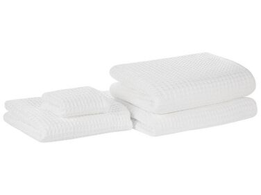 Komplet 4 ręczników bawełnianych frotte biały ATAI