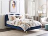 Zamatová posteľ 140 x 200 cm modrá FLAYAT_834191