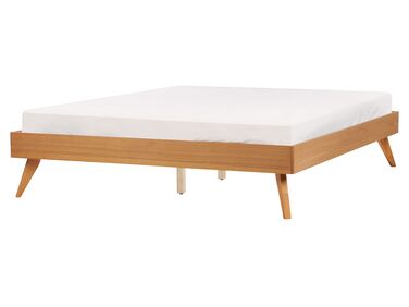 Bed hout lichthout 160 x 200 cm BERRIC
