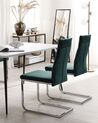 Lot de 2 chaises de cuisine en velours vert ROCKFORD _781061