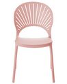 Set of 4 Plastic Dining Chairs Pink OSTIA_825365