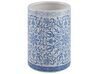 Conjunto de 3 acessórios de casa de banho em cerâmica azul e branca CARORA_823194