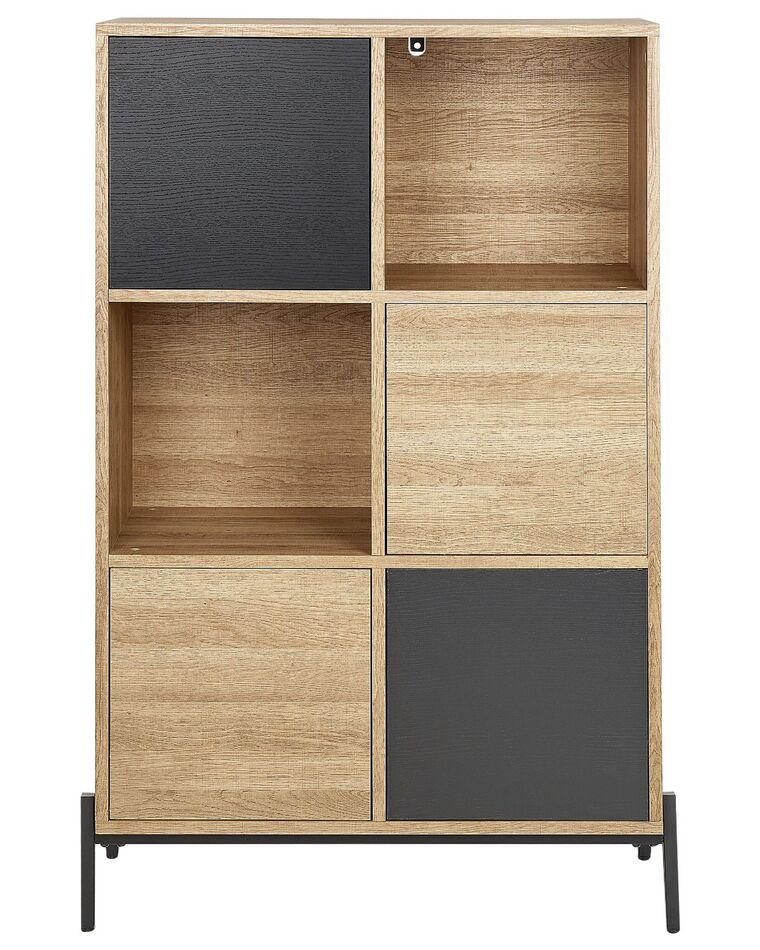 Bogreol lyst træ/grå 80 x 135 cm MOINES | Beliani.dk