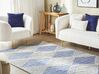 Vlněný koberec 140 x 200 cm světle béžový/modrý DATCA_830998
