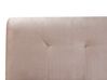 Cama continental de terciopelo beige/rosa pastel 160 x 200 cm MARQUISE_796516