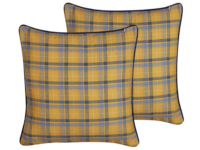 Set of 2 Cushions Chequered Pattern 45 x 45 cm Multicolour DICENTRA_801584