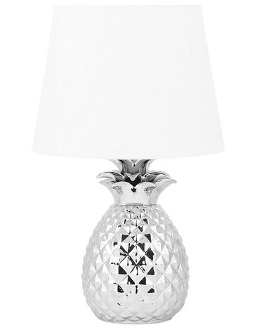 Lampa stołowa ceramiczna srebrna PINEAPPLE
