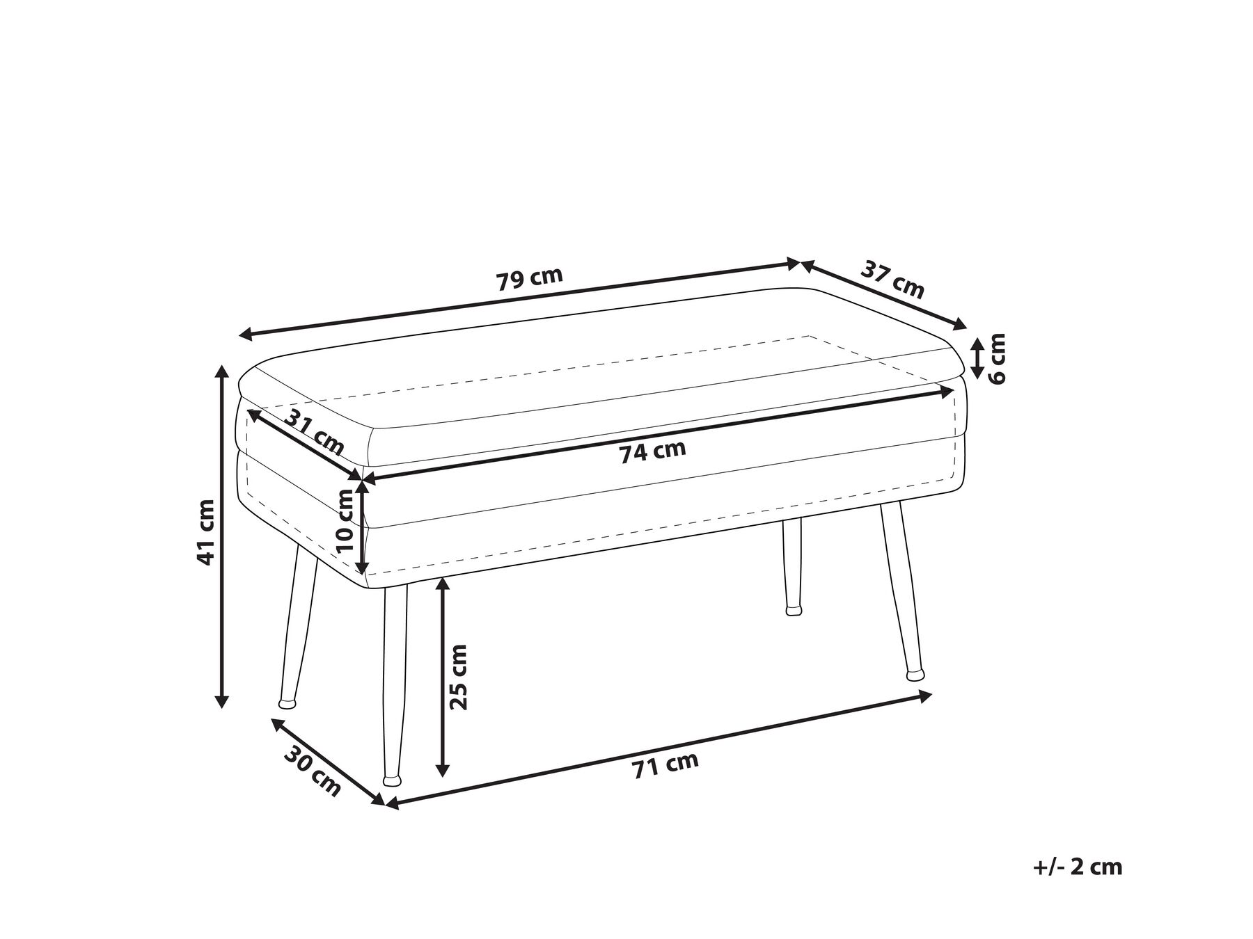 Banco de terciopelo gris con almacenaje DURHAM | Beliani.es