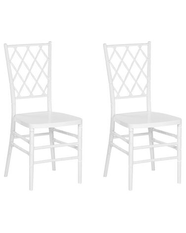 Zestaw 2 krzeseł do jadalni biały CLARION