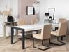 Dining Table 220 x 90 cm White with Black ARCTIC I_839658