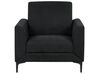 Ensemble canapés et fauteuil en tissu noir 6 places FENES_897849