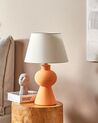 Tischlampe Keramik orange / weiß 48 cm Trommelform FABILOS_878693