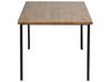 Mesa de jantar efeito de madeira em metal 150 x 90 cm preto e castanho LAREDO_690187