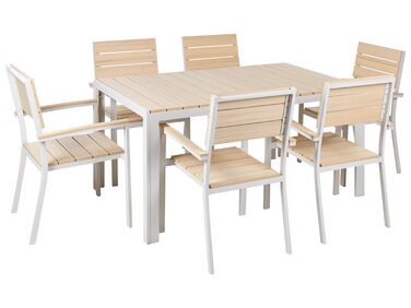 Zestaw ogrodowy stół i 6 krzeseł beżowy COMO