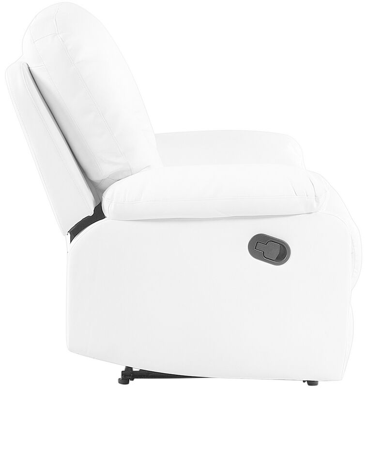 Faux Leather Manual Recliner Chair White BERGEN Beliani.co.uk
