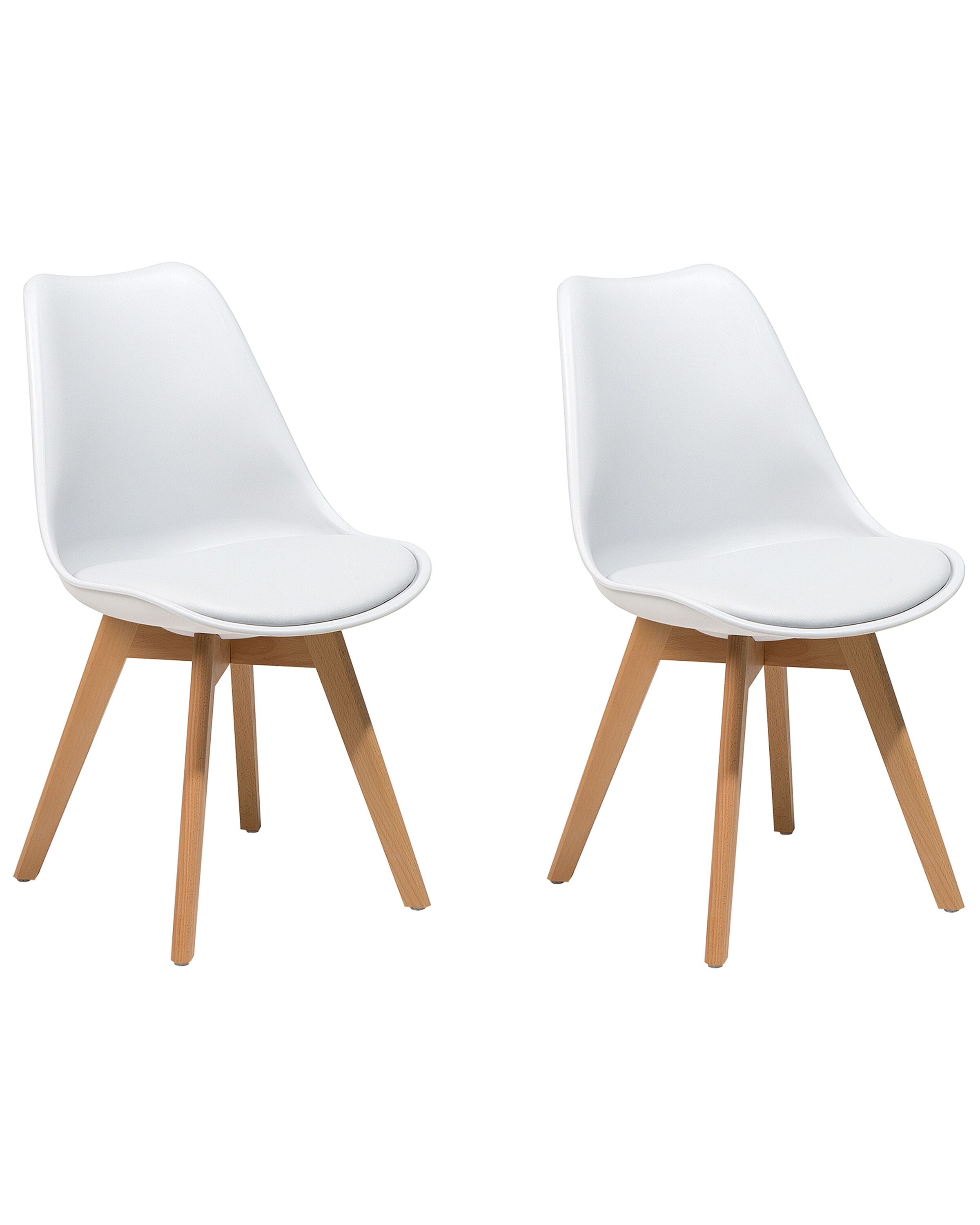 Lot de 2 chaises scandinaves blanches piétement compas - Made in Meubles