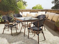 4-istuttava puutarhakalustesetti musta / tumma puu CASPRI 4-istuttava puutarhakalustesetti musta / tumma puu CASPRI