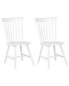 Conjunto de 2 sillas de madera de caucho blanco BURGES_793395