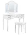 5 Drawers Dressing Table with Mirror and Stool White LUMIERE_827332