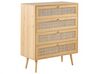 Rattan 4 Drawer Chest Light Wood PEROTE_841304